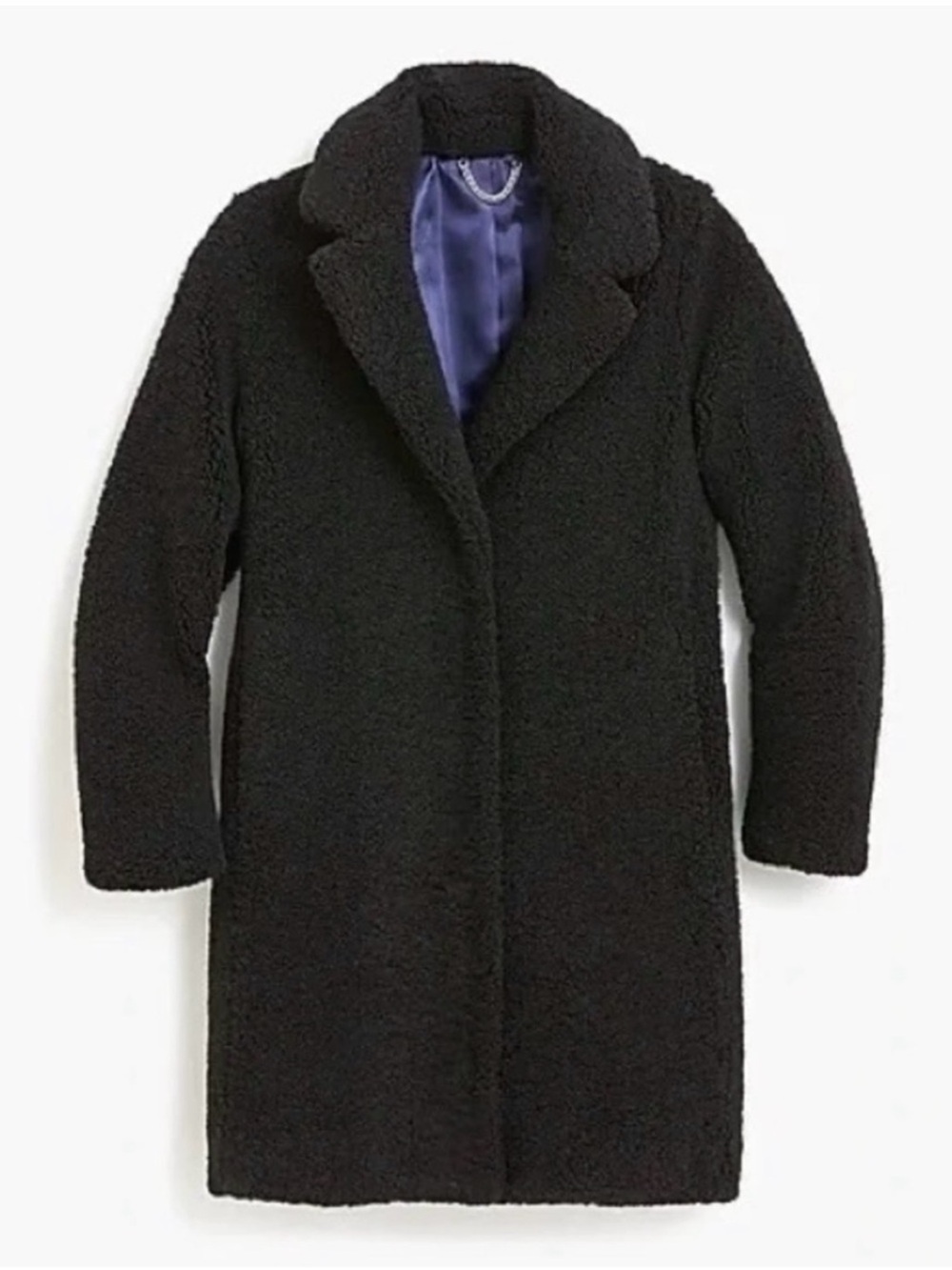 J Crew Teddy Sherpa Topcoat Jacket Black XL Women’s